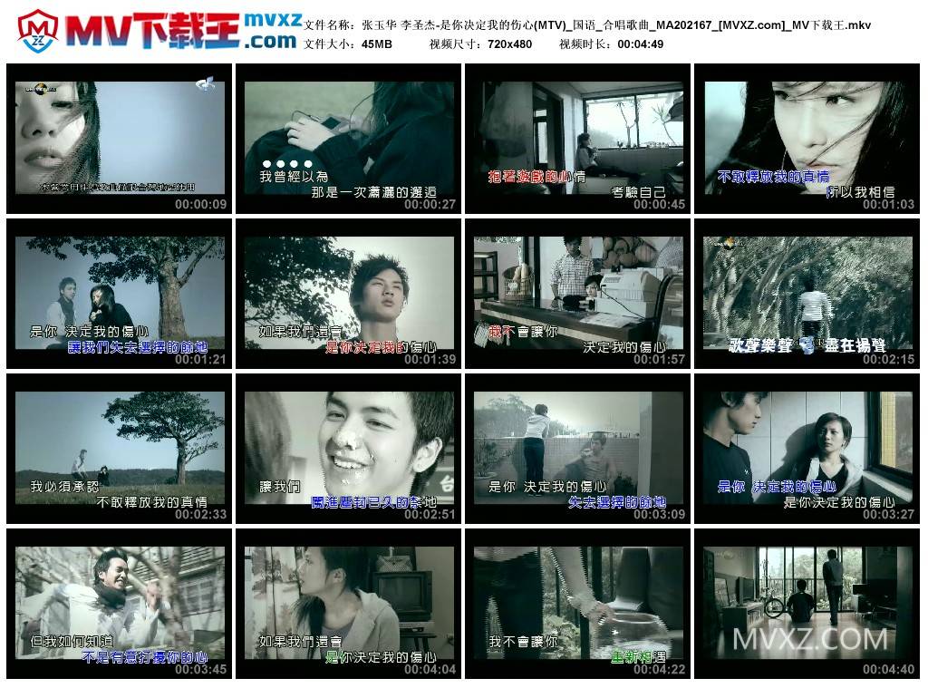 张玉华 李圣杰-是你决定我的伤心(MTV)_国语_合唱歌曲_MA202167